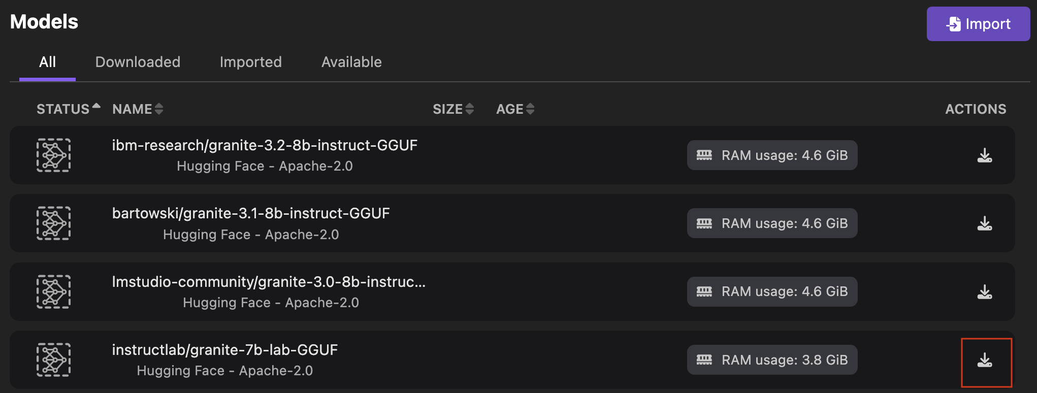 model downloading